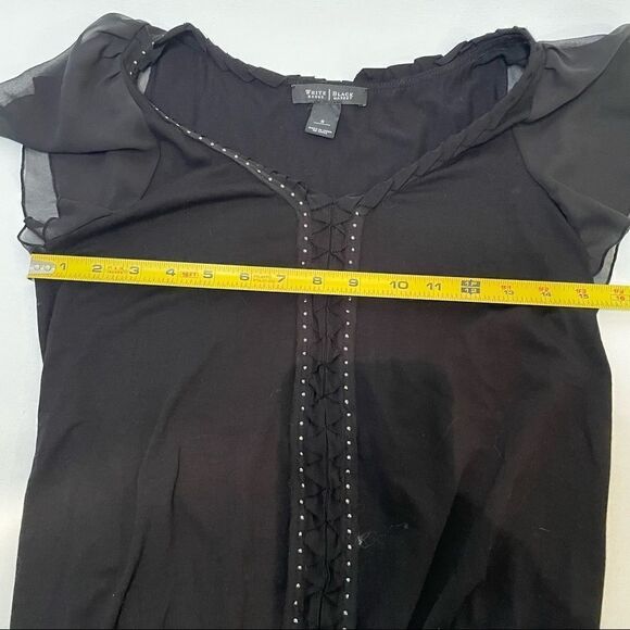 White House Black Market sleeveless blouse with gorgeous details size Small - Picture 2 of 10